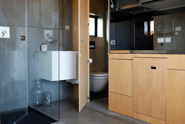 Фотография: Ванная в стиле Лофт, Малогабаритная квартира, Квартира, Дома и квартиры – фото на INMYROOM