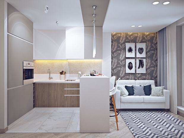 Фото из портфолио 52м2 Palms & Cranes проект – фотографии дизайна интерьеров на INMYROOM