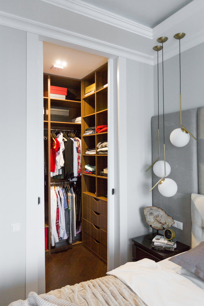 Фотография: Спальня в стиле Современный, Квартира, Проект недели, Москва, 3 комнаты, 60-90 метров, Анастасия Бондарева – фото на INMYROOM