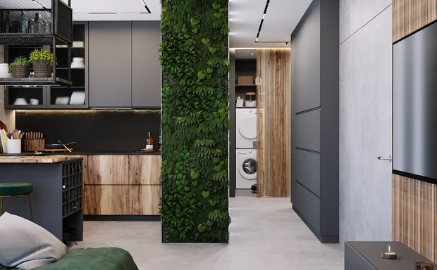 Фотография: Кухня и столовая в стиле Лофт, Современный, Квартира, Проект недели, Санкт-Петербург, 3 комнаты, 60-90 метров, Монолитно-кирпичный, Студия 20:18 – фото на INMYROOM