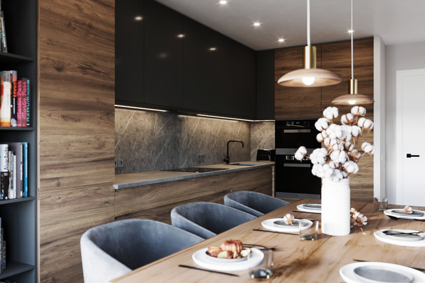 Фото из портфолио Квартира для молодой семьи – фотографии дизайна интерьеров на INMYROOM