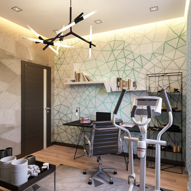 Визуализация интерьера кабинета в современном стиле