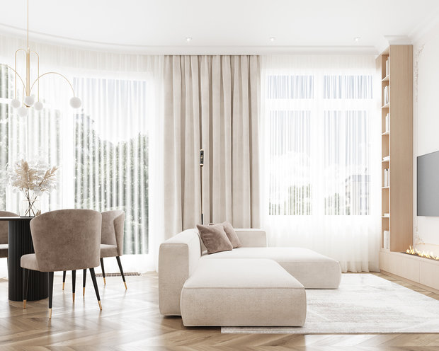 Фотография: Гостиная в стиле Классический, Современный, Эклектика, Квартира, Проект недели, Санкт-Петербург, 4 и больше, 60-90 метров, Елена Лебедева – фото на INMYROOM