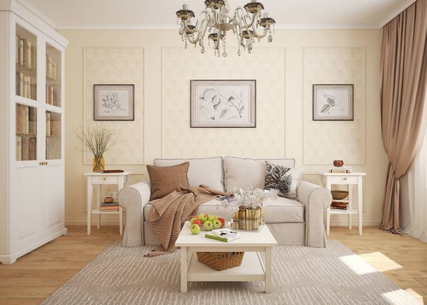 Фотография: Гостиная в стиле Прованс и Кантри, Советы, Студия 3.14, Тимур Абдрахманов, стоимость дизайн-проекта – фото на INMYROOM