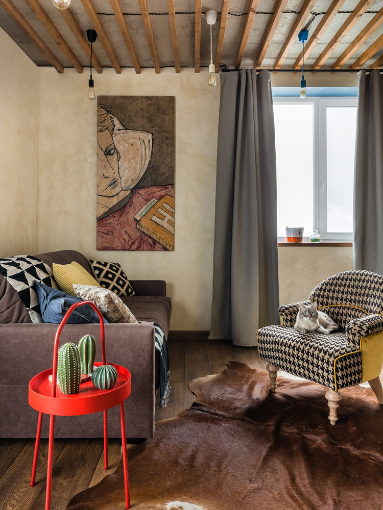 Фотография: Гостиная в стиле Лофт, Квартира, Проект недели, Самара, 1 комната, до 40 метров, Екатерина Малмыгина – фото на INMYROOM Фотография: Гостиная в стиле Лофт, Квартира, Проект недели, Самара, 1 комната, до 40 метров, Екатерина Малмыгина – фото на INMYROOM