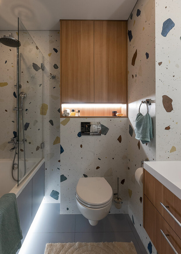 Фотография: Ванная в стиле Современный, Малогабаритная квартира, Квартира, Проект дня, Беларусь, Минск, Хрущевка, 2 комнаты, 40-60 метров, Ирина Первушина – фото на INMYROOM