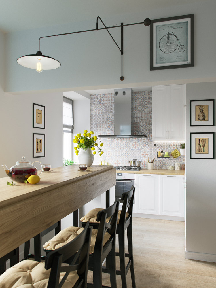 Фотография: Кухня и столовая в стиле Скандинавский, Квартира, Проект недели, Москва, Никита Зуб, Блочный дом, 3 комнаты, Дизайн-студия «Цуккини», 60-90 метров – фото на INMYROOM