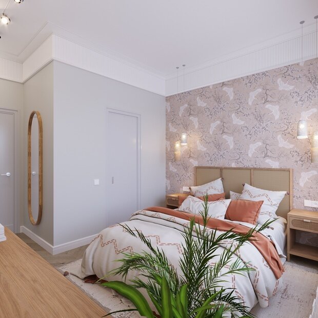 Фотография: Спальня в стиле Современный, Малогабаритная квартира, Квартира, Проект недели, Москва, Марина Саркисян, 3 комнаты, до 40 метров, 40-60 метров – фото на INMYROOM