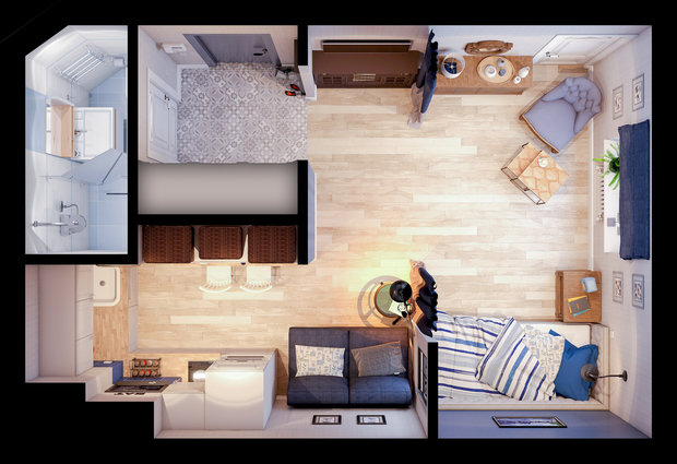 Фото из портфолио Deep blue – фотографии дизайна интерьеров на INMYROOM