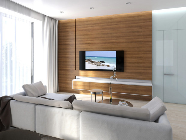 Фотография: Гостиная в стиле Современный, Минимализм, Квартира, Проект недели, Санкт-Петербург, Эко, 3 комнаты, 60-90 метров, Монолитно-кирпичный, Background, ЖК «Жемчужный Фрегат» – фото на INMYROOM