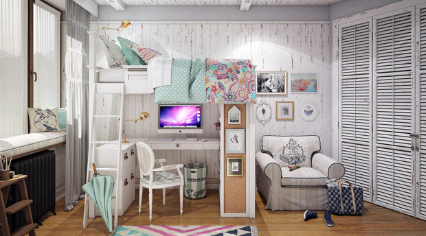 Фотография: Детская в стиле Прованс и Кантри, Квартира, Проект недели, Москва, Монолитный дом, 4 и больше, Более 90 метров, Дарья Мисюра, ЖК «Соколиное гнездо» – фото на INMYROOM