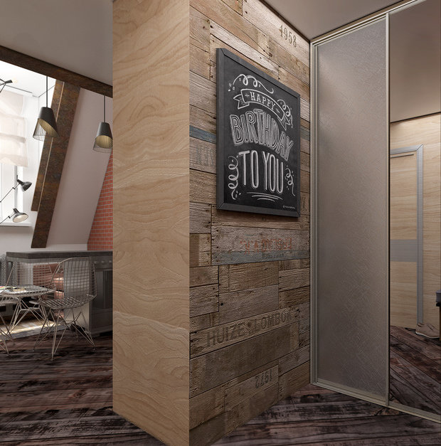 Фотография: Прихожая в стиле Лофт, Квартира, Студия, Проект недели, Москва, Сергей Пилецкий, Лофт Гарден, антресольный этаж – фото на INMYROOM