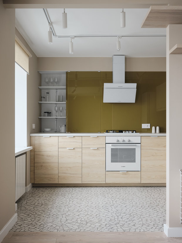 Фотография: Кухня и столовая в стиле Современный, Минимализм, Квартира, Проект недели, Санкт-Петербург, 2 комнаты, 40-60 метров, Livet architects – фото на INMYROOM