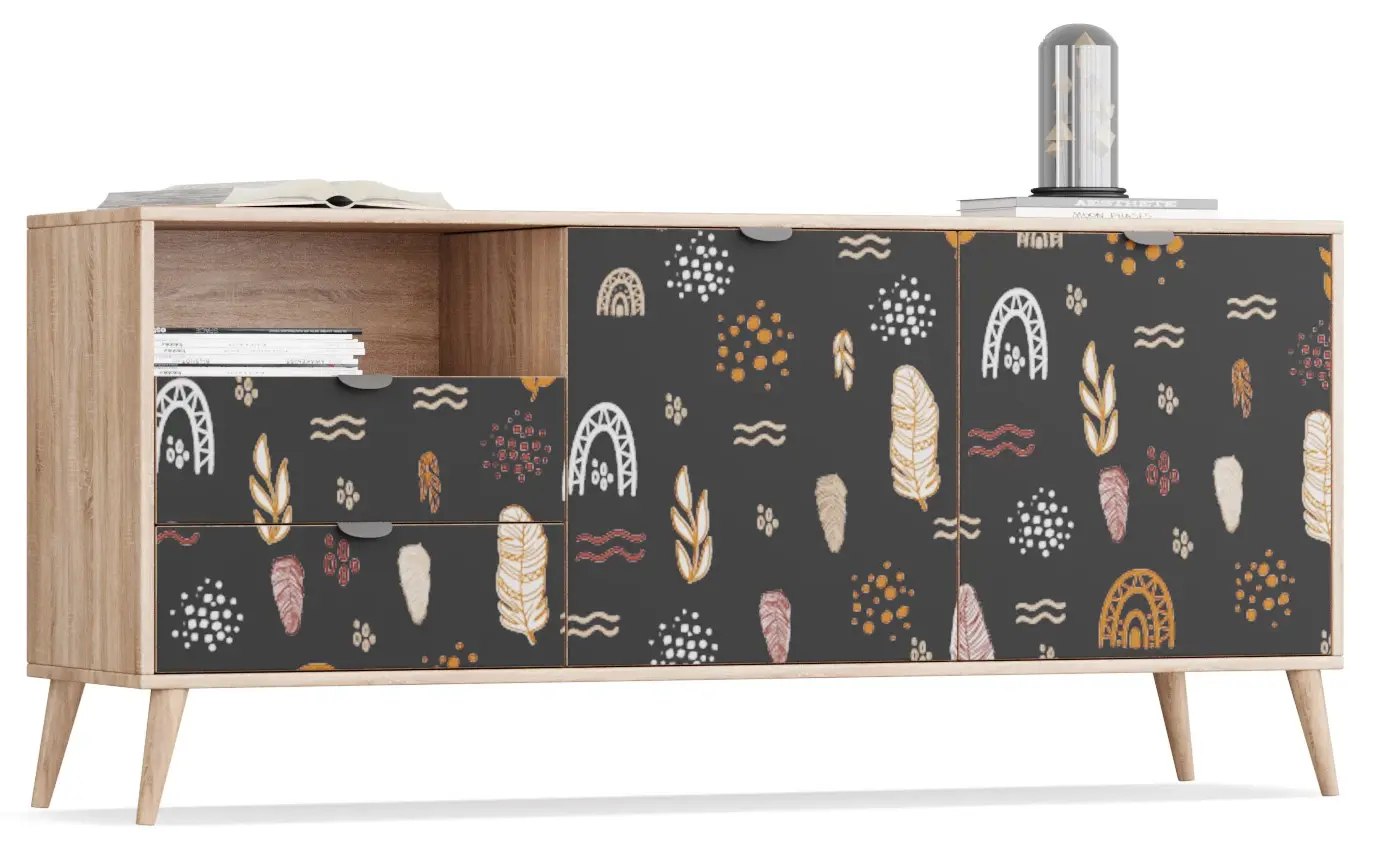 Комод Бержер Boho черного цвета