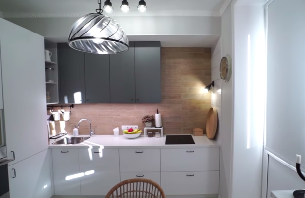 Фотография: Кухня и столовая в стиле Скандинавский, Гостиная, Детская, Квартира, Планировки, Советы, идеи для малогабаритки, 1 комната, до 40 метров – фото на INMYROOM