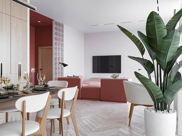 Фотография: Кухня и столовая в стиле Современный, Минимализм, Квартира, Проект недели, Санкт-Петербург, 2 комнаты, 60-90 метров, Монолитно-кирпичный, Студия дизайна Максимаджи – фото на INMYROOM