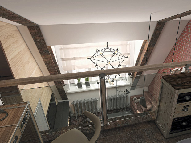 Фотография: Кабинет в стиле Лофт, Квартира, Студия, Проект недели, Москва, Сергей Пилецкий, Лофт Гарден, антресольный этаж – фото на INMYROOM
