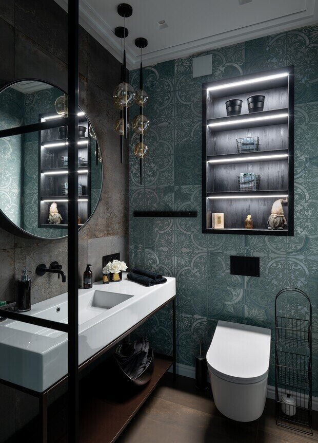 Фотография: Ванная в стиле Эклектика, Квартира, Проект дня, Калининград, Кирпичный дом, 2 комнаты, 60-90 метров, минимализм, современный, дизайн интерьера фото – фото на INMYROOM