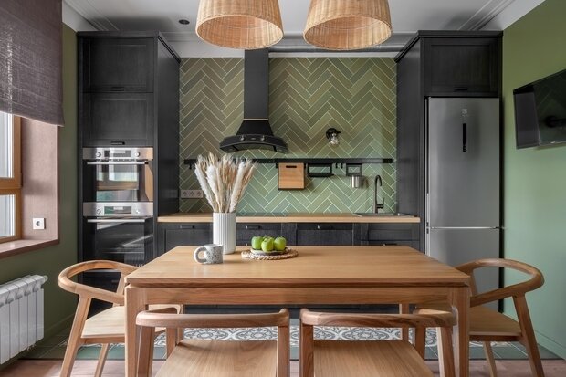Фотография: Кухня и столовая в стиле Современный, Эко, Квартира, Проект недели, 2 комнаты, 40-60 метров, Design Project Studio, Анастасия Володина, Град Московский – фото на INMYROOM