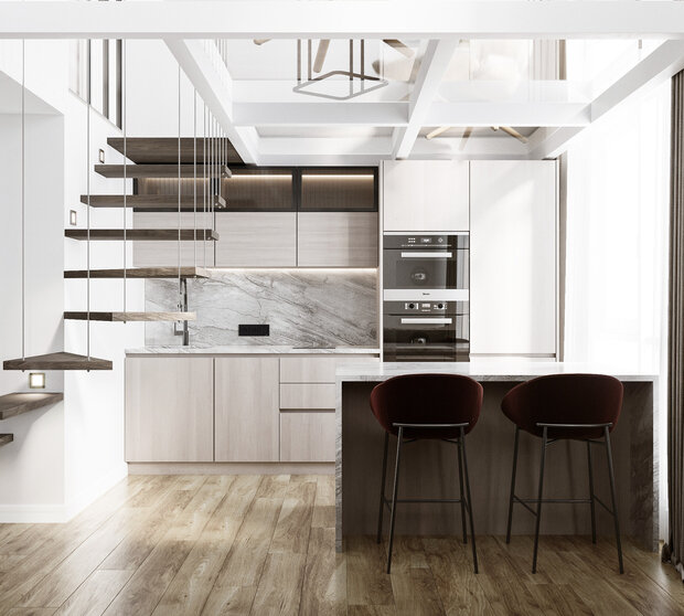 Фотография: Кухня и столовая в стиле Современный, Квартира, Минимализм, Проект недели, Москва, 2 комнаты, до 40 метров, Группа компаний "Фундамент" – фото на INMYROOM