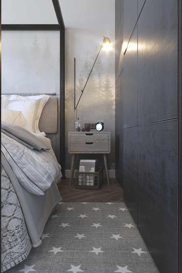 Фотография: Спальня в стиле Скандинавский, Кухня и столовая, Гостиная, Детская, Классический, Современный, Квартира, Проект недели, Серый, 3 комнаты, Более 90 метров, ПРЕМИЯ INMYROOM – фото на INMYROOM