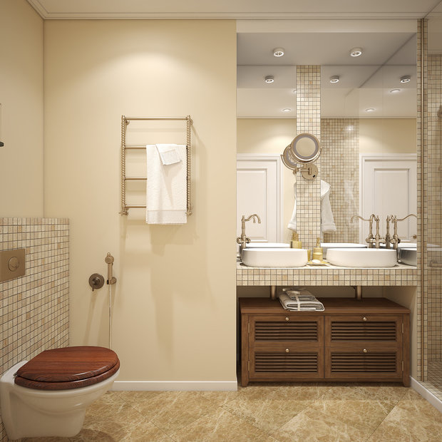 Фотография: Ванная в стиле Прованс и Кантри, Лофт, Современный, Квартира, Проект недели, Москва, Студия 3.14, Тимур Абдрахманов, Ирина Леготкина, новостройка, Монолитный дом, 3 комнаты, 60-90 метров – фото на INMYROOM