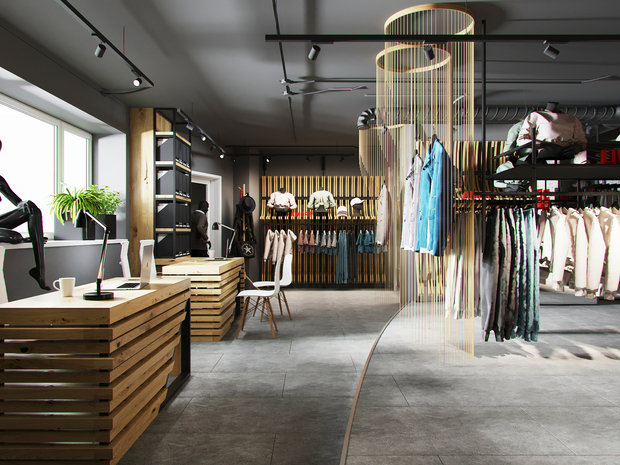 Фото из портфолио Интерьер магазина одежды – фотографии дизайна интерьеров на INMYROOM