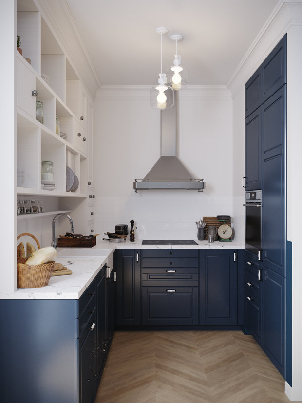 Фотография: Кухня и столовая в стиле Скандинавский, Квартира, Проект недели, Санкт-Петербург, Более 90 метров, Денис Красиков, Cartelle Design, двухуровневая квартира – фото на INMYROOM