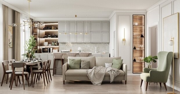 Фотография: Гостиная в стиле Современный, Квартира, Проект недели, Санкт-Петербург, Монолитный дом, 60-90 метров, Студия дизайна Максимаджи – фото на INMYROOM