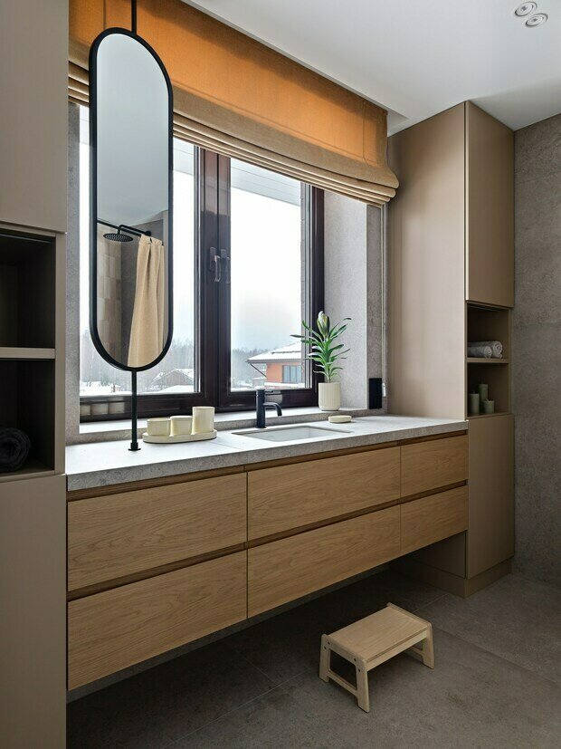 Фотография: Ванная в стиле Современный, Минимализм, Дом, Проект дня, Дом и дача, Ленинградская область, 4 и больше, Более 90 метров, Анара Беркалиева – фото на INMYROOM