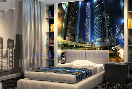 Дизайн проект подростковой на мансарде в таунхаусе в Екатеринбурге. Современный стиль. 