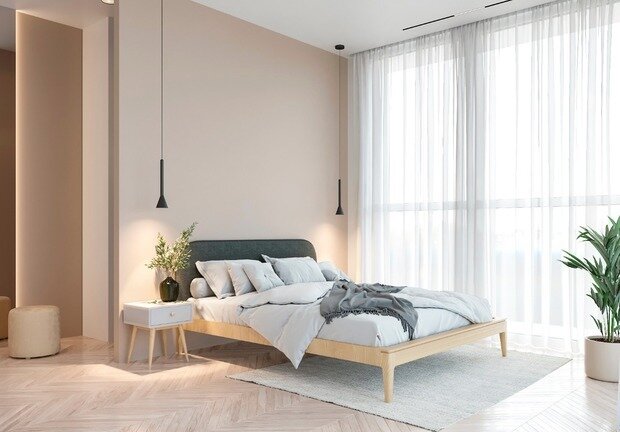 Фотография: Спальня в стиле Современный, Минимализм, Квартира, Проект недели, Санкт-Петербург, 2 комнаты, 60-90 метров, Монолитно-кирпичный, Студия дизайна Максимаджи – фото на INMYROOM