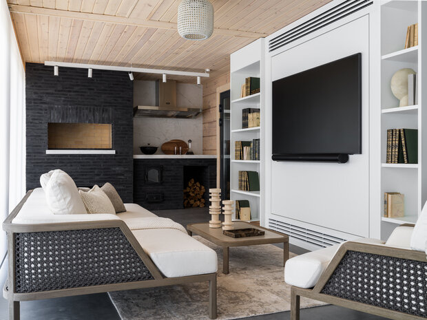 Фотография: Гостиная в стиле Современный, Восточный, Эклектика, Дом, Проект дня, Москва, Дом и дача, 4 и больше, Более 90 метров, минимализм с элементами современного дизайна, Филипп Черников, Юлия Долина – фото на INMYROOM