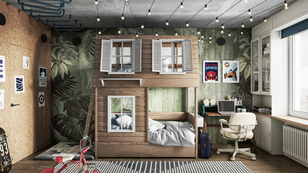 Фотография: Детская в стиле Лофт, Эклектика, Квартира, Проект дня, Санкт-Петербург, ToTaste Studio, 3 комнаты, 60-90 метров, Более 90 метров – фото на INMYROOM