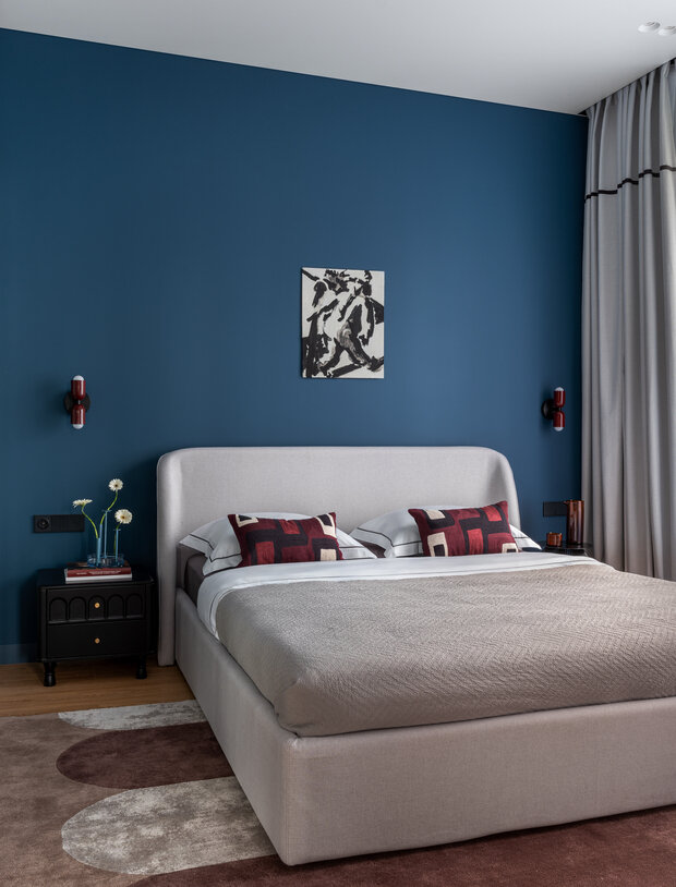 Фотография: Спальня в стиле Современный, Квартира, Проект дня, Москва, 4 и больше, Более 90 метров, Фестиваль-Парк 2, Екатерина Шевелева – фото на INMYROOM