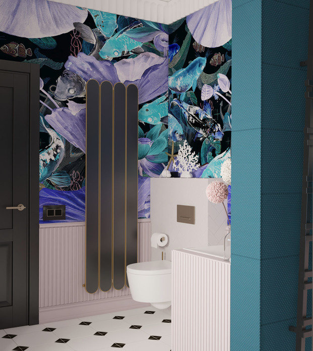 Фото из портфолио Яркая ванная комната🐠 в частном доме,г. Калининград. – фотографии дизайна интерьеров на INMYROOM