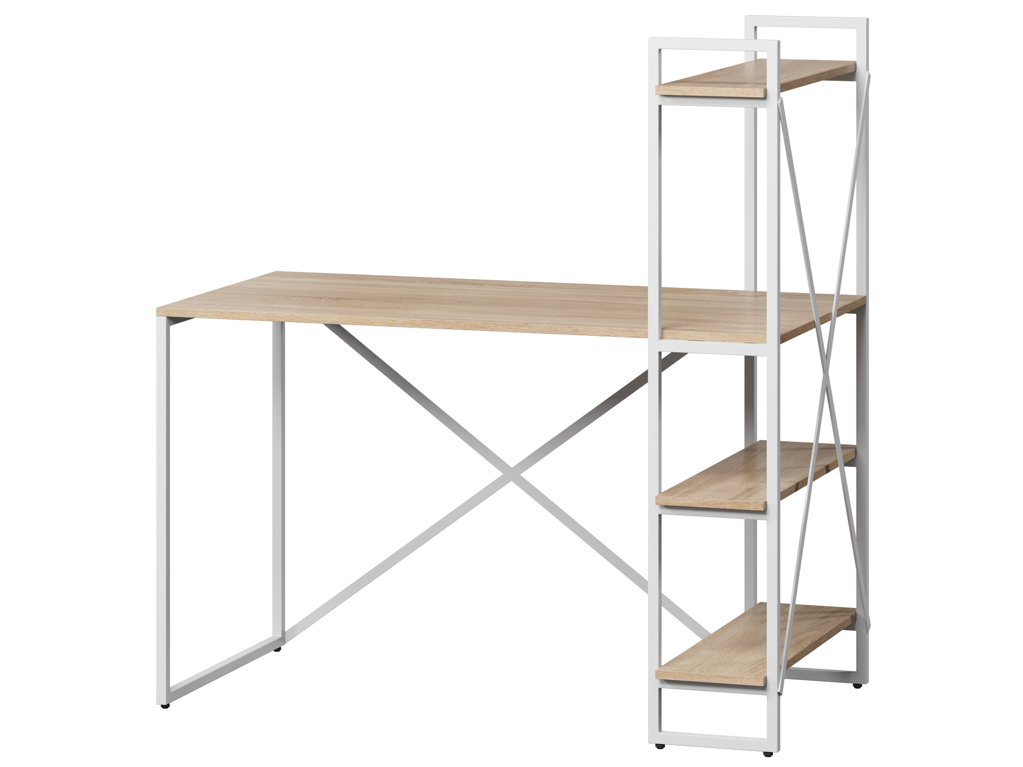 Стол письменный Мальборк Практик-П цвета Дуб Сонома с белым основанием