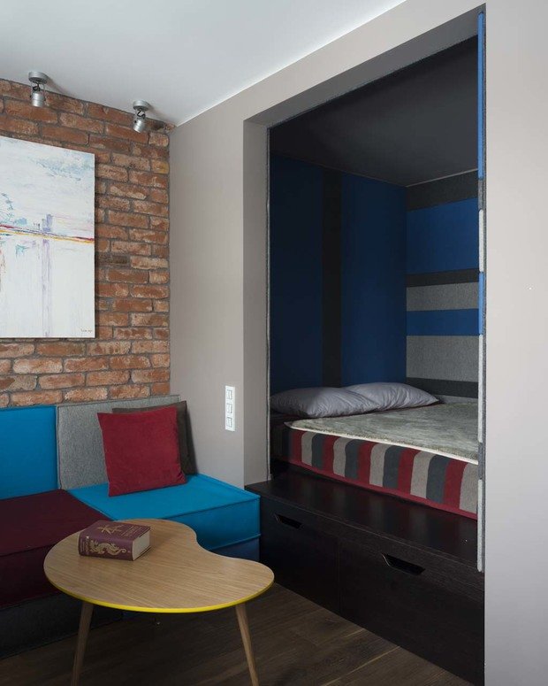 Фото из портфолио СТУДИЯ НА ТУЛЬСКОЙ, 27,5 м2 – фотографии дизайна интерьеров на INMYROOM