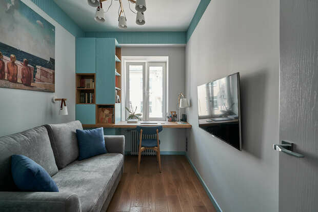 Фотография: Кабинет в стиле Современный, Квартира, Проект недели, Москва, 4 и больше, Более 90 метров, Елизавета Сулимова – фото на INMYROOM