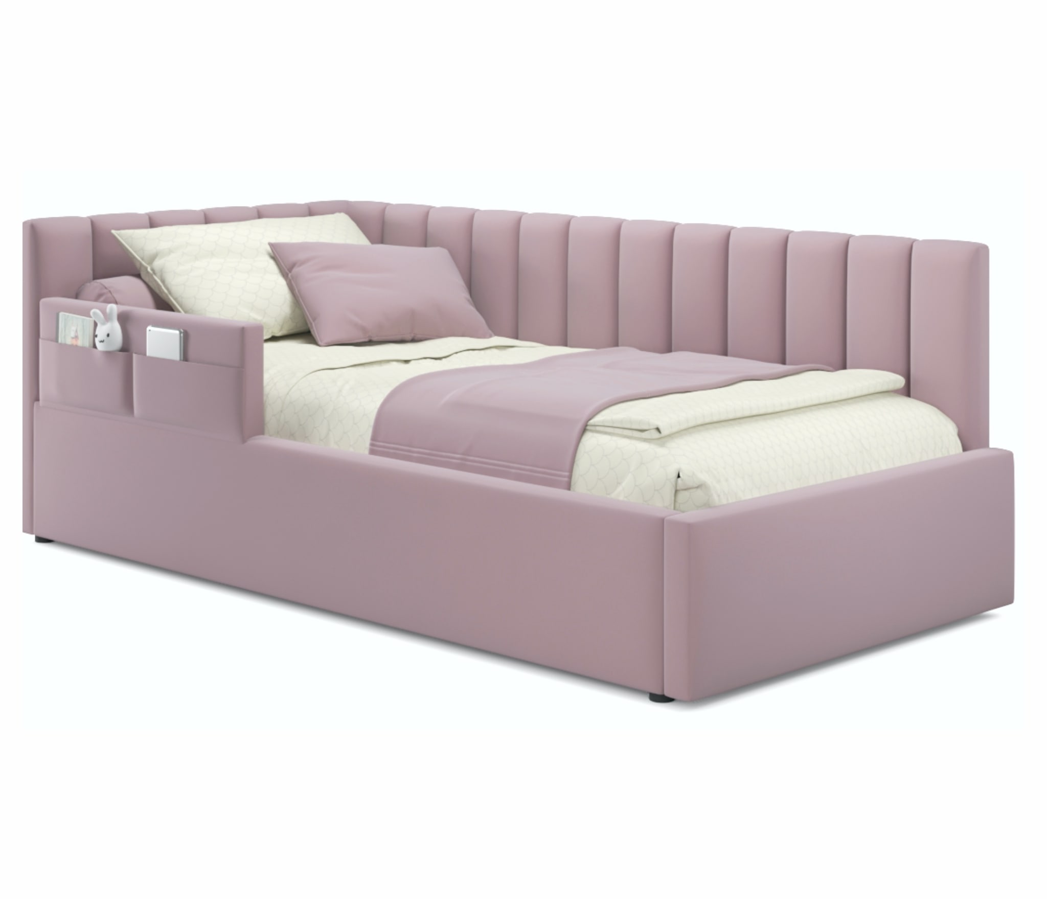 Кровать Milena 90х200 лилового цвета с подъемным механизмом