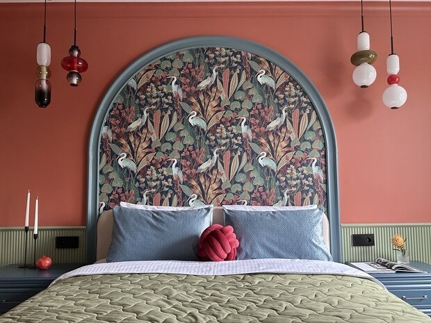 Фотография: Спальня в стиле Современный, Эклектика, Квартира, Проект дня, двухкомнатная квартира в хрущевке, ремонт в хрущевке, Калининград, переделка хрущевки, как обустроить двухкомнатную квартиру в хрущевки, ремонт хрущевки, Хрущевка, 2 комнаты, 40-60 метров, интерьер хрущевке, интерьер хрущевки, как обновить хрущевку, дизайн хрущевки, ремонт в хрущёвке, Екатерина Трусова – фото на INMYROOM