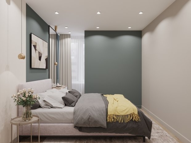 Визуализация интерьера спальни в современном стиле