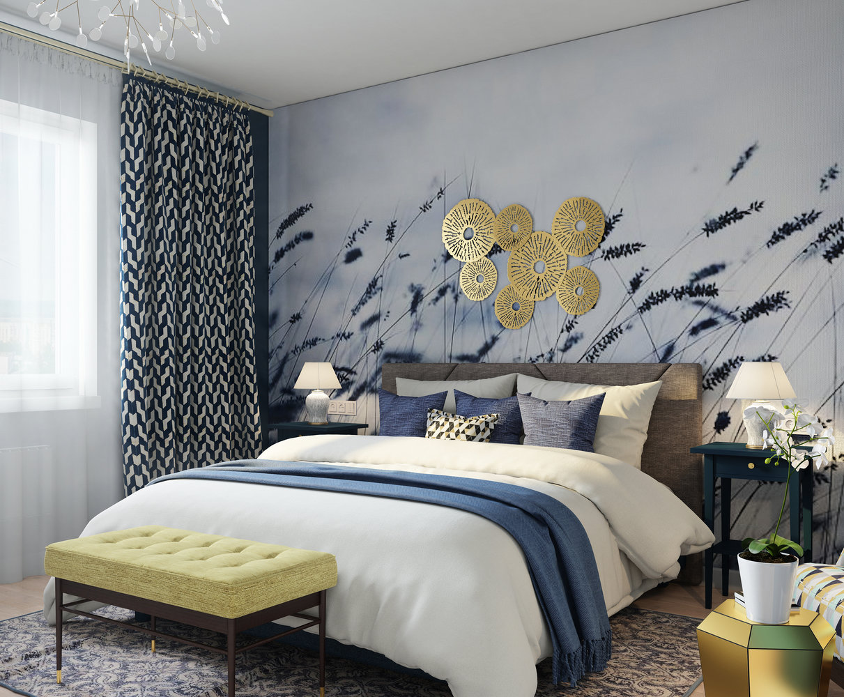 Фотография: Спальня в стиле Современный, Эклектика, Квартира, Проект недели, Москва, 3 комнаты, 60-90 метров, Ксения Мезенцева – фото на INMYROOM Фотография: Спальня в стиле Современный, Эклектика, Квартира, Проект недели, Москва, 3 комнаты, 60-90 метров, Ксения Мезенцева – фото на INMYROOM