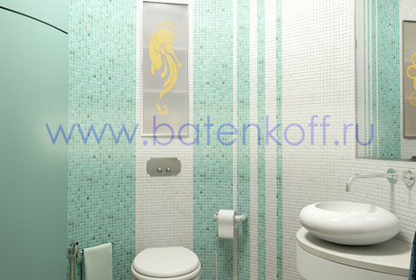 Дизайн проект ванной в квартире в ЖК Кольцо Екатерины от Батенькофф