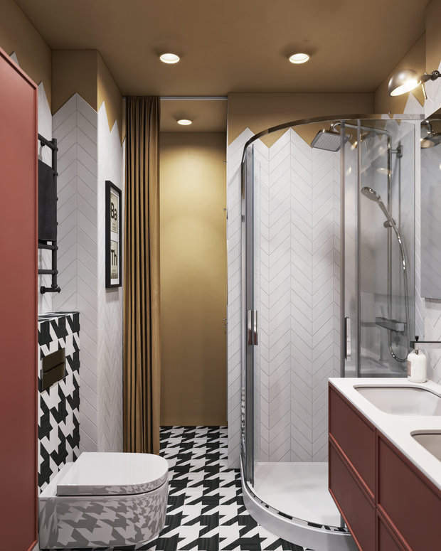 Фотография: Ванная в стиле Современный, Эклектика, Квартира, Проект дня, Санкт-Петербург, ToTaste Studio, 3 комнаты, 60-90 метров, Более 90 метров – фото на INMYROOM