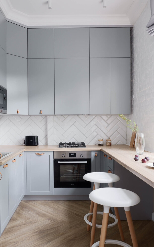 Фотография: Кухня и столовая в стиле Скандинавский, Современный, Квартира, Проект дня, Химки, Московская область, Сталинка, 3 комнаты, 40-60 метров, Светлана Конькова – фото на INMYROOM