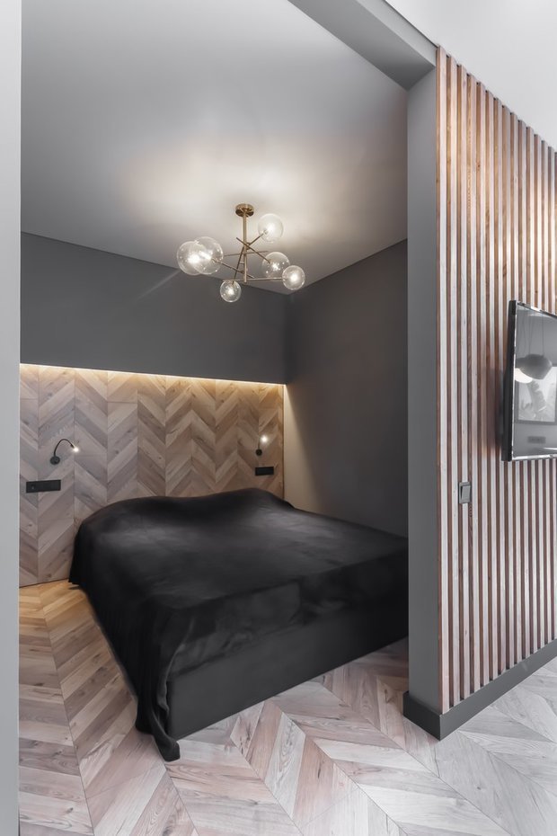 Фотография: Спальня в стиле Современный, Минимализм, Малогабаритная квартира, Квартира, Студия, Проект дня, Ростов-на-Дону, до 40 метров, Lanors, Юрий Луценко – фото на INMYROOM