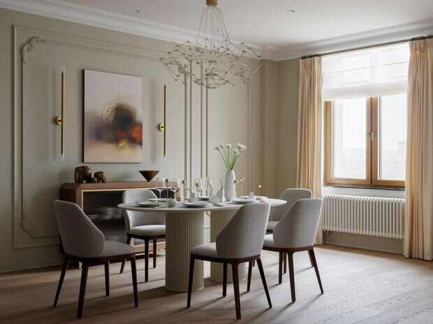 Фотография: Кухня и столовая в стиле Классический, Современный, Квартира, Проект дня, Санкт-Петербург, 3 комнаты, Более 90 метров, Елена Лебедева – фото на INMYROOM