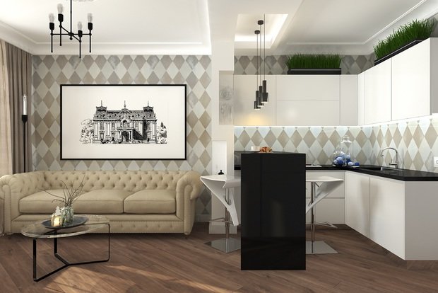 Фото из портфолио Студия для девушки /28м.кв./ – фотографии дизайна интерьеров на INMYROOM