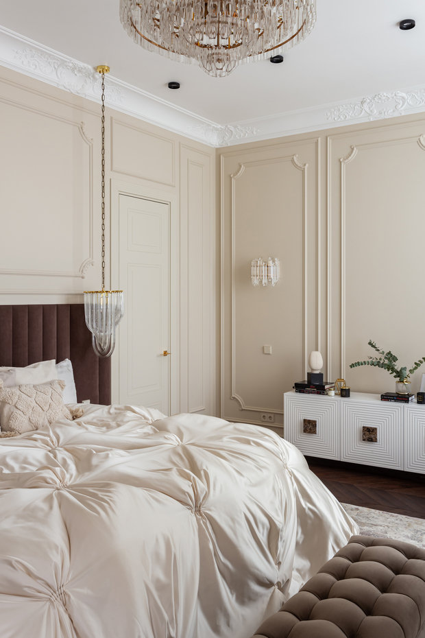 Фотография: Спальня в стиле Классический, Современный, Квартира, Проект недели, Москва, 4 и больше, Более 90 метров, Анастасия Меркулова – фото на INMYROOM